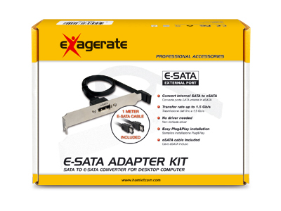 Hamlet Kit E-Sata convertitore porta Sata in porta eSATA esterna per computer Desktop