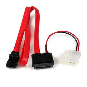 StarTech.com SLSATAF20 cavo SATA 0,508 m SATA 13-pin SATA 7-pin + Molex (4-pin) Rosso