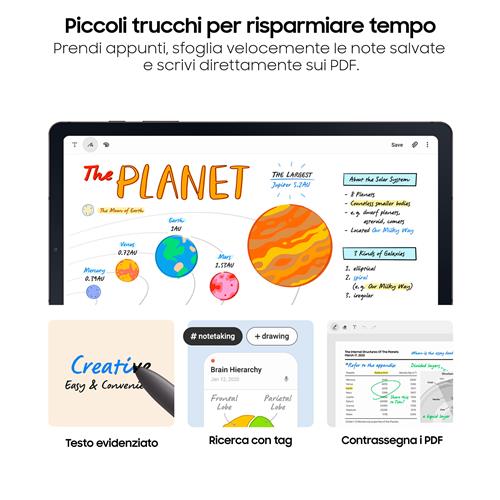 Samsung Galaxy Tab S6 Lite (2022) Tablet Android 10.4 Pollici Wi-Fi RAM 4 GB, 64 GB espandibili Tablet Android 12 Oxford Gray