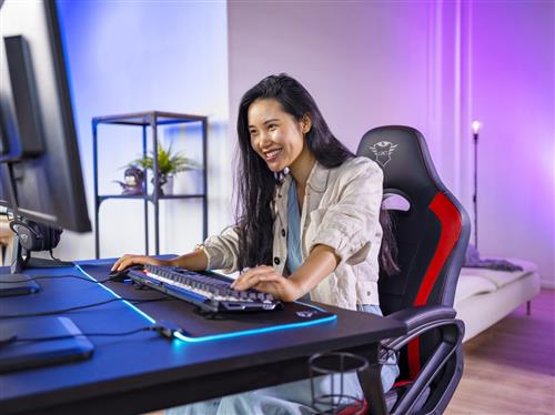 Trust GXT 701 Ryon Sedia per gaming universale Seduta imbottita Nero, Rosso