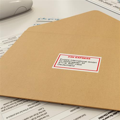 RED AND BLACK ON WHITE CONTINUOUS PAPER 62MM