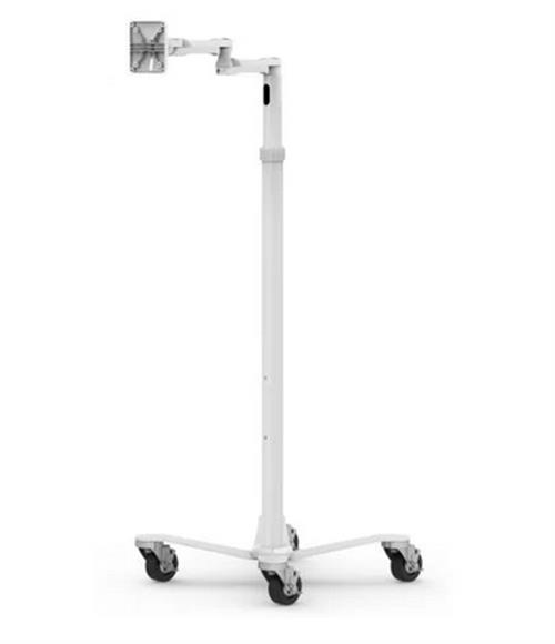 UNIVERSAL INVISIBLE MOUNT MEDICAL ROLLING CART EXTEND. WHT