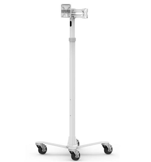UNIVERSAL INVISIBLE MOUNT MEDICAL ROLLING CART EXTEND. WHT