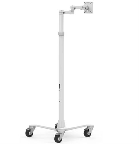 UNIVERSAL INVISIBLE MOUNT MEDICAL ROLLING CART EXTEND. WHT