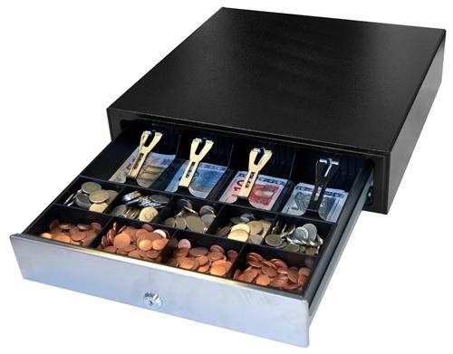 MANUAL BLACK SLIDE DRAWER SS FRONT 4 BILLS 9 COINS
