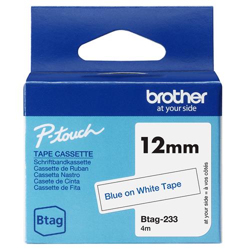 NASTRO BTAG233DA 12MM BLU SU BIANCO LUNGHEZZA 4 M