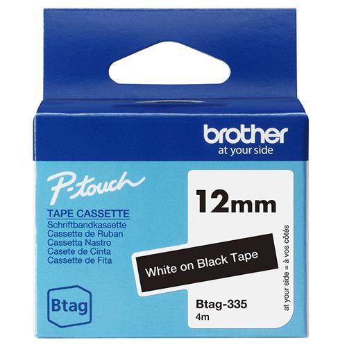 NASTRO BTAG335DA 12MM BIANCO SU NERO LUNGHEZZA 4 M