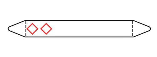 PRE-CUT PIPE MARKER ROLLS WHITE WITH PICTOGRAM 26 X 250 MM - PER