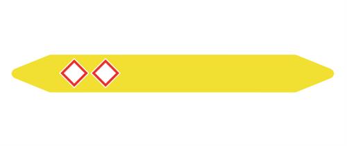 PRE-CUT PIPE MARKER ROLLS YELLOW / GAS WITH PICTOGRAM 37 X