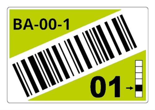 ROLL OF PRE-CUT LABELS FOR RACKS AND PALLETS 75 X 110 MM GR