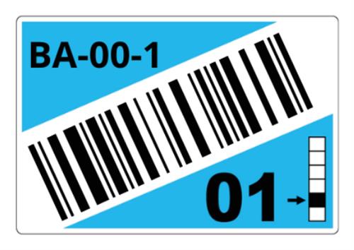 ROLL OF PRE-CUT LABELS FOR RACKS AND PALLETS 90 X 110 MM BL