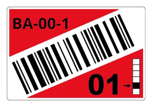 ROLL OF PRE-CUT LABELS FOR RACKS AND PALLETS 90 X 110 MM RE