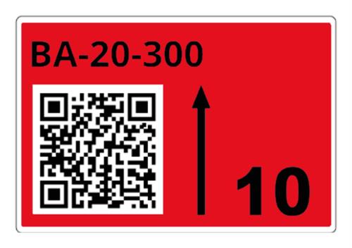 ROLL OF PRE-CUT LABELS FOR RACKS AND PALLETS 90 X 110 MM RE
