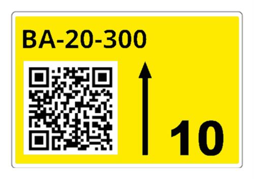 ROLL OF PRE-CUT LABELS FOR RACKS AND PALLETS 90 X 110 MM YE