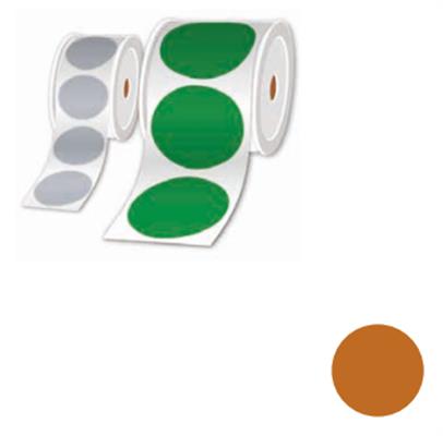 ROLLS OF PRE-CUT LABELS BROWN 50MM - PER ROLL OF 500 LABELS