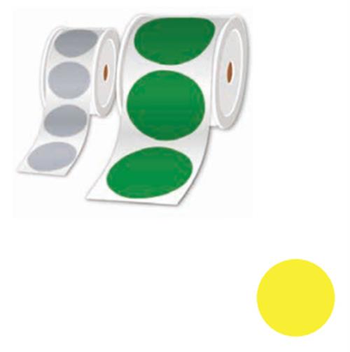 ROLLS OF PRE-CUT LABELS YELLOW 100MM - PER ROLL OF 250 LABELS