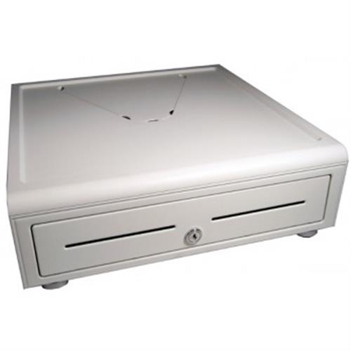 VASARIO 24V WHT CASH DRAWER CHROME ACCENT 411X439X133