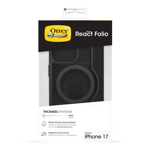 OB REACT FOLIO MAGSAFE APPLE IPHONE 17 BLACK CRYSTAL CL/BLACK