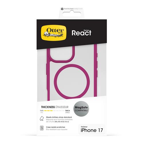 OB REACT MAGSAFE APPLE IPHONE 17 ROSE CRYSTAL CLEAR/PINK