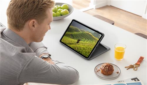 Logitech Folio Touch QWERTY Spagnolo Smart Connector Grigio