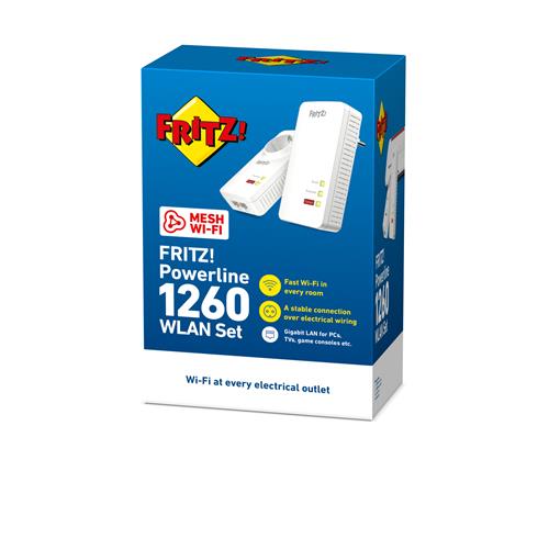 FRITZ!Powerline 1260 WLAN Set 1200 Mbit/s Collegamento ethernet LAN Wi-Fi Bianco 2 pz