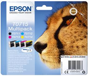 Epson T0715 cartuccia d'inchiostro 1 pz Originale Resa standard Nero, Ciano, Magenta, Giallo