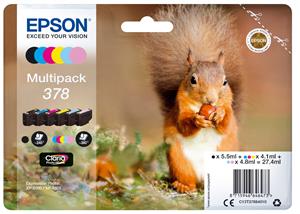 Epson Squirrel C13T37884010 cartuccia d'inchiostro 1 pz Originale Resa standard Nero, Ciano, Ciano chiaro, Magenta, Magenta chiaro, Giallo