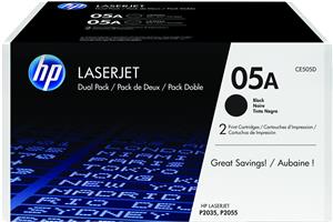 HP 05A 2-pack Black Original LaserJet Toner Cartridges cartuccia toner 2 pz Originale