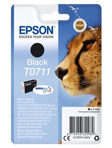 Epson Cheetah Singlepack Black T0711 DURABrite Ultra Ink cartuccia d'inchiostro 1 pz Originale Resa standard