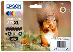 Epson Squirrel 378XL cartuccia d'inchiostro 1 pz Originale Resa elevata (XL) Nero, Ciano, Ciano chiaro, Magenta, Magenta chiaro, Giallo