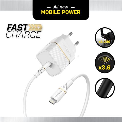 EU WALL CHARGER 20W 1X USB-C 20W USB-PD USB C-LIGHTNING CABLE