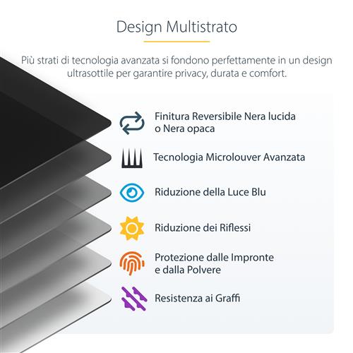 StarTech.com 14L-PRIVACY-SCREEN schermo anti-riflesso 35,6 cm (14) Computer portatile Filtro per la privacy senza bordi per display