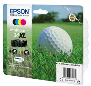 Epson Golf ball C13T34764010 cartuccia d'inchiostro 1 pz Originale Resa elevata (XL) Nero, Ciano, Magenta, Giallo