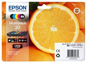 Epson Oranges C13T33374011 cartuccia d'inchiostro 1 pz Originale Resa standard Nero, Nero per foto, Ciano, Magenta, Giallo