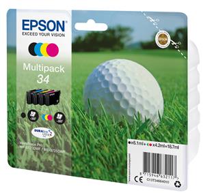 Epson Golf ball C13T34664010 cartuccia d'inchiostro 1 pz Originale Resa standard Nero, Ciano, Magenta, Giallo