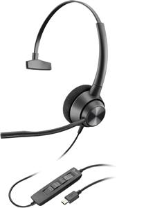 POLY EncorePro 310 USB-C Monoaural Headset TAA Auricolare Cablato A Padiglione Musica e Chiamate USB tipo-C Nero