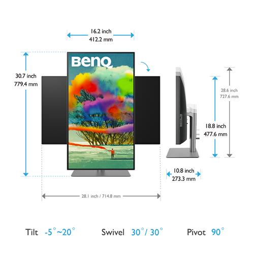 BenQ PD3220U LED display 80 cm (31.5) 3840 x 2160 Pixel 4K Ultra HD Grigio