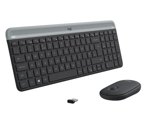 Logitech MK470 tastiera Mouse incluso Universale RF Wireless QWERTY US International Grafite