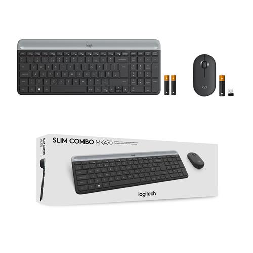 Logitech MK470 tastiera Mouse incluso Universale RF Wireless QWERTY US International Grafite