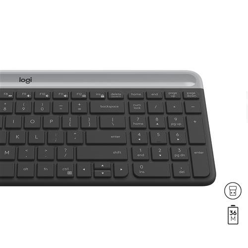 Logitech MK470 tastiera Mouse incluso Universale RF Wireless QWERTY US International Grafite