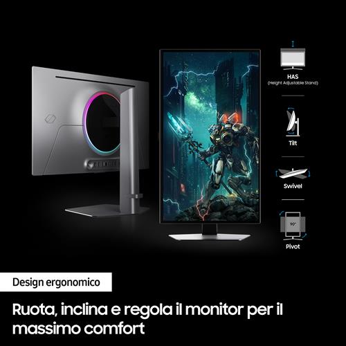 Samsung G60SD Monitor PC 68,6 cm (27) 2560 x 1440 Pixel Quad HD Argento