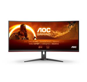 AOC G2 CU34G2XE/BK LED display 86,4 cm (34) 3440 x 1440 Pixel Wide Quad HD LCD Nero, Rosso