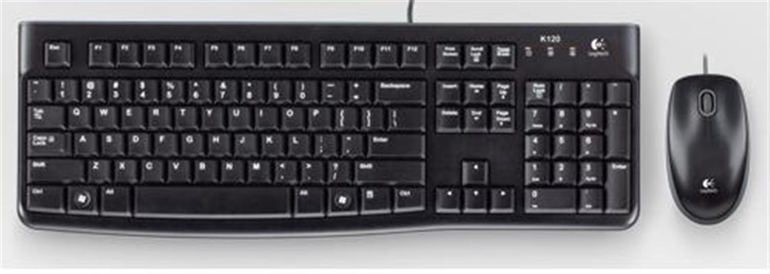 Logitech Desktop MK120 tastiera Mouse incluso USB QWERTY Portoghese Nero