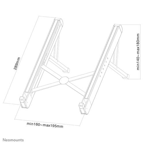 Neomounts NSLS010 supporto per laptop Supporto per computer portatile Argento 43,2 cm (17)