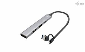 i-tec CAHUBMETALMINI4 hub di interfaccia USB 3.2 Gen 1 (3.1 Gen 1) Type-A + Type-C 5000 Mbit/s Argento