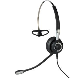 Jabra Biz 2400 II QD Mono NC 3-in-1 Wideband Auricolare Cablato Passanuca, A clip, A Padiglione Ufficio Nero, Argento