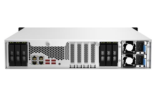 QNAP TS-h1887XU-RP NAS Armadio (2U) Intel Xeon E E-2334 16 GB DDR4 0 TB QuTS hero Nero, Bianco