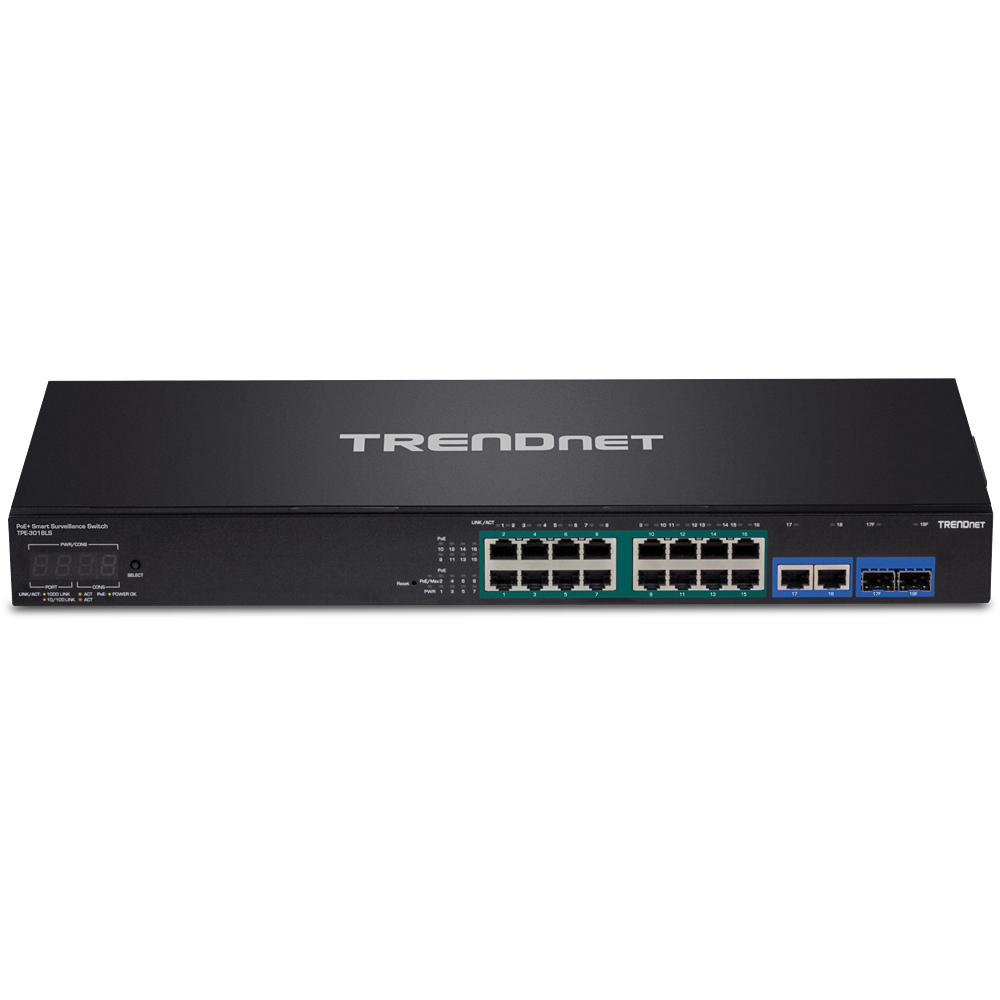 Trendnet TPE-3018LS switch di rete Gestito Gigabit Ethernet (10/100/1000) Supporto Power over Ethernet (PoE) 1U Nero