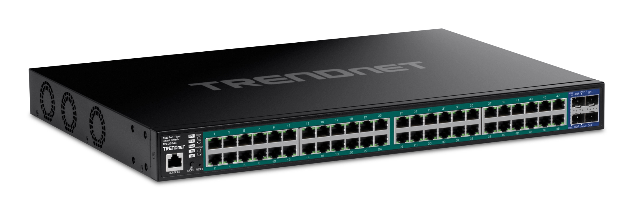 Trendnet TPE-3524S switch di rete Gestito Gigabit Ethernet (10/100/1000) Supporto Power over Ethernet (PoE) Nero