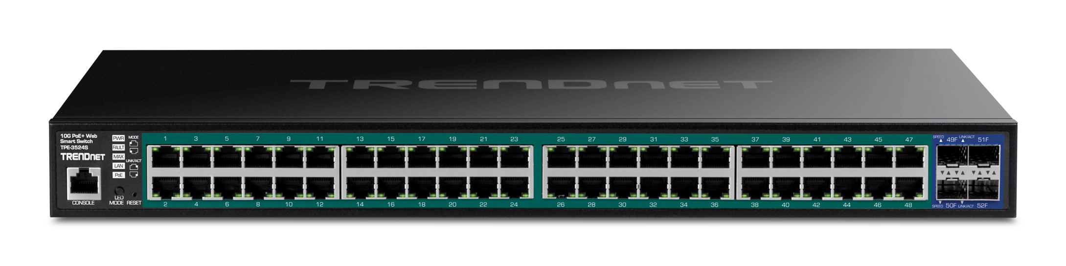 Trendnet TPE-3524S switch di rete Gestito Gigabit Ethernet (10/100/1000) Supporto Power over Ethernet (PoE) Nero